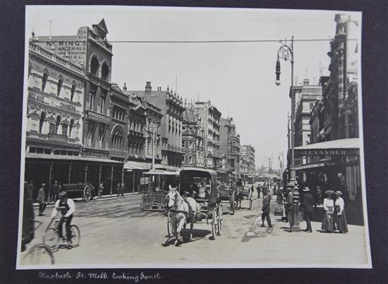 An Edwardian photograph album of Victoria, Australia, (Town and Country) 1909, overall 9.5 x 12.75in.